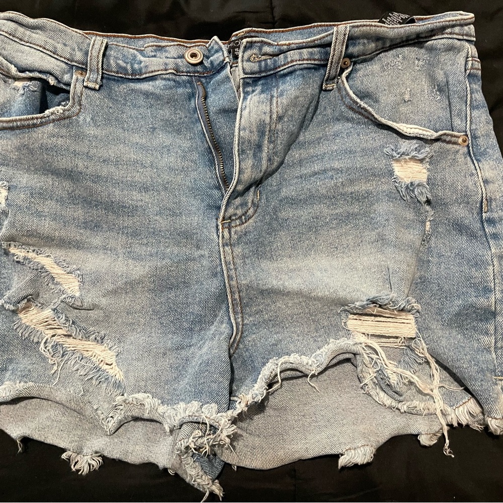 Distressed Denim Shorts